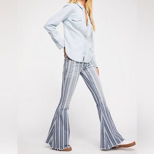 Denim Super Striped Flare Jeans